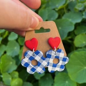 Gingham Love Handmade Earrings